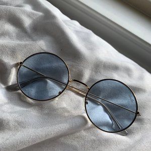 abella eyewear blue & gold hipster sunglasses